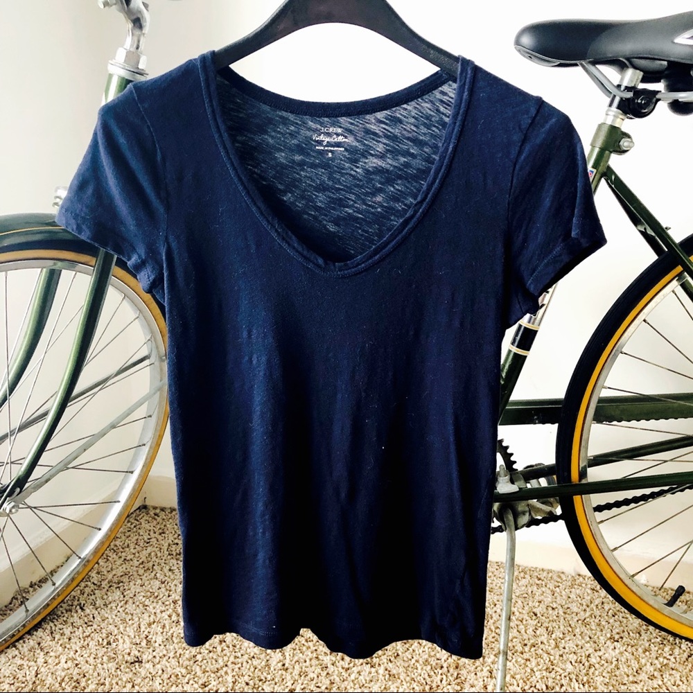 J. Crew Navy Vintage Cotton Tee